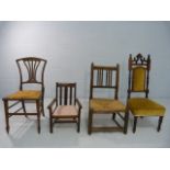 Four antique bedroom/ childrens chairs