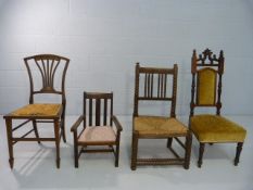 Four antique bedroom/ childrens chairs