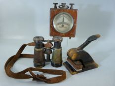 Early twentieth Century binoculars and a seal stamp