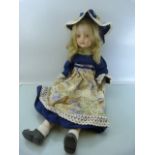 Late Victorian Bisque headed doll with bisque arms and legs. No markings to naval, but poss German