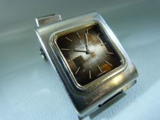 OMEGA - Constellation Stainless steel case and banded wristwatch. Square face with markings to steel