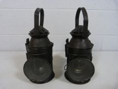 Pair of Vintage style Railway signal Lamps