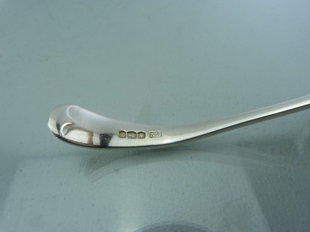 Silver Tongs hallmarked Exeter 1862 and a Silver cream ladle hallmarked Sheffield 1941 - Image 5 of 5