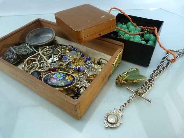 Small selection of costume jewellery to include Filigree bracelets and a 'Bug Brooch'