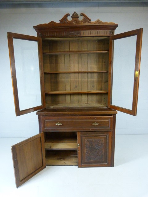 Mahogany Secretaire with glazed bookcase over - Bild 7 aus 8