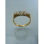 Victorian 5 stone Diamond Ring. The shank has full Hallmarks for Birmingham 1896 in 22ct Gold. The