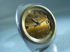 OMEGA - Gents Steel cased Omega Automatic Seamaster wristwatch with date Aperature. Wristband number