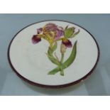 Early Wedgwood Flora Plate ' Dingy Coloured Flag' 7.25in. Red enamel lettering to back.