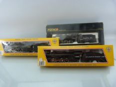 Three boxed HO Locomotives: PEMCO 4001 Santa FE; MEHANO 1523 Atlantic Coastline & 5125 Canadian