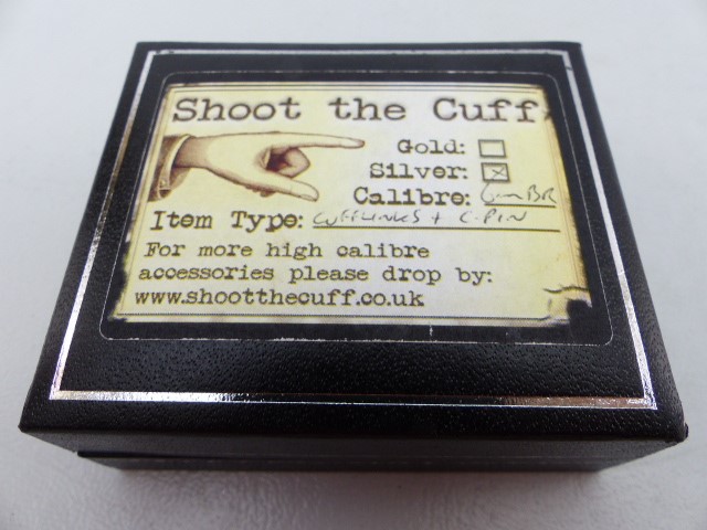 Set of Cufflinks and Tie Pin made from 6mm shell cases - Image 3 of 3