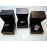 Three Boxed sterling silver rings