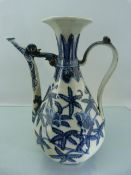 Chinese Blue and White Wine ewer decorated with flowers and foliate