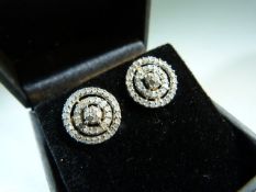 Pair of Yellow Gold and diamond set 'Halo' Earrings