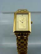 Swiss Bank Corporation Wrist watch 5ml Gold plated. The Dial set with fine gold bar 999.9.