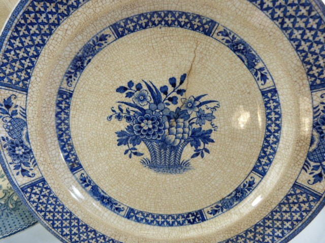 Collection of Antique plates to include a set of Three Wedgwood 19th Century blue and White - Image 4 of 7