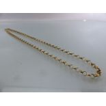 9ct Gold approx: 25” x 5.15mm wide Belcher link neck chain. Weight approx: 14.4gms