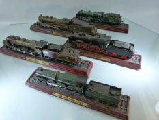 Mounted Model Trains - to include - PLM Pacific, GWR Castle 4-6-0 Class, Pacific Chapelon Nord, P8