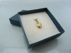 9ct Gold Pendant in the Form of a coffee bean