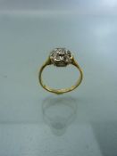 Vintage 18ct Gold (Birmingham 1966) Daisy Cluster Diamond ring by Steele & Dolphin. The head is