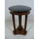 Oak antique rotating piano stool