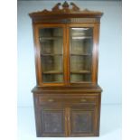 Mahogany Secretaire with glazed bookcase over