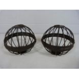 Pair of Medium metal candle cage -