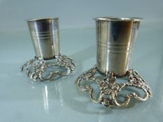 Pair of silver candlestick holders