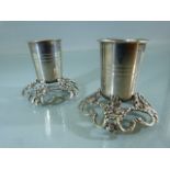 Pair of silver candlestick holders