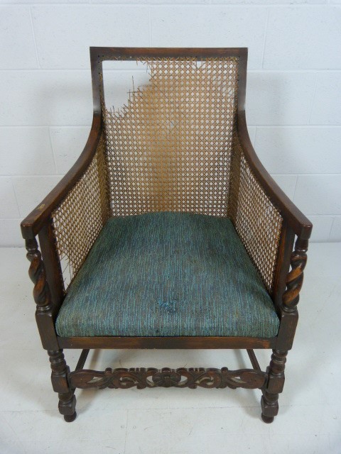 Lattice tub chair - with barley twist fronts