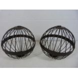 Pair of Large metal candle cage