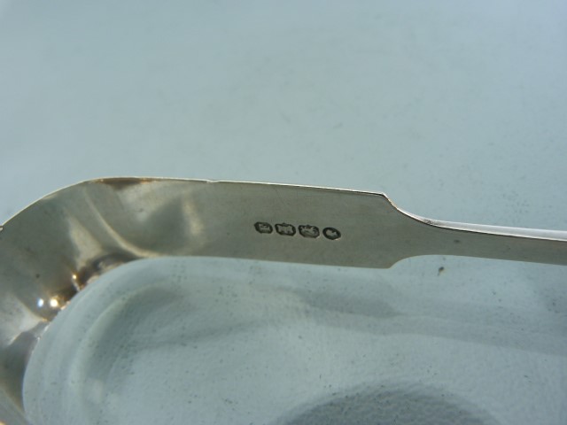 Silver Tongs hallmarked Exeter 1862 and a Silver cream ladle hallmarked Sheffield 1941 - Image 3 of 5