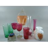 Small collection of Antique and later glassware to include a pair of clear glass bottles (Exeter)