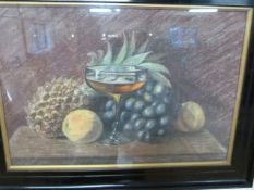 Still Life of Fruit in Pastel - Unsigned.