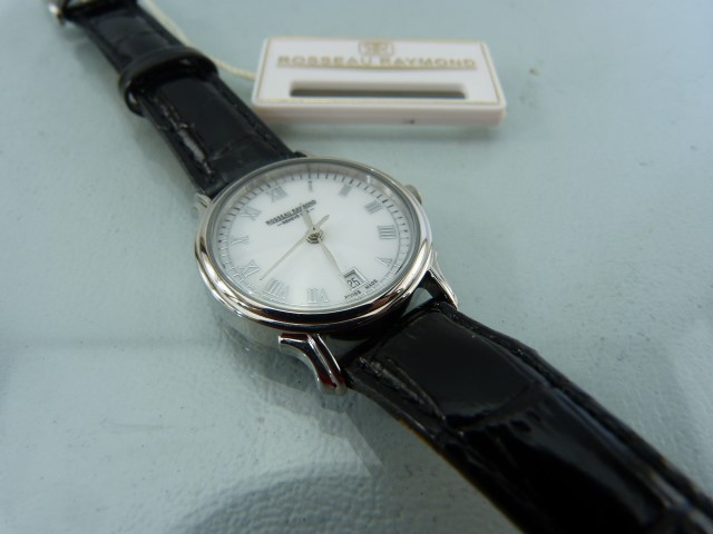 Rosseau Raymond ladies wrist watch. Off White face with silver tone Roman Numeral chapter ring. - Image 3 of 4