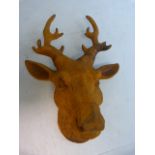 Cast iron figure of a Stags Head