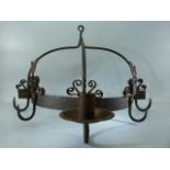 Antique wrought iron herb dryer with bird motif