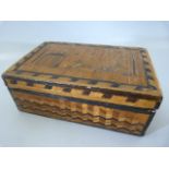 Napoleonic French Prisoner of War Straw work box with original Blue paper lining. Slightly A/F c.