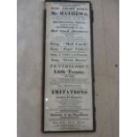 Theatre Interest - from Theatre Royal, Worcester Dated Jan 26th 1815