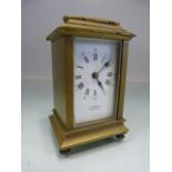 Miniature brass carriage desk clock