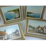 GEORGE HORNE - Modern Artist - Local Interest - Set of four oils of Beer, Devon. All on board and