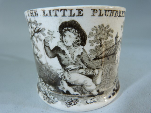 Early pearlware in Brown Transfer 'The litlle Plunderer' - Image 8 of 8