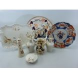 Alto Porcelain dressing table set with perfume bottles and powder pot along with Japanese Imari