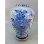 Delft Late 18th - Early 19th Century Drug/Tobacco jar. Decorated in underglaze blues of Floral