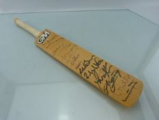 Signed Cricket miniature bat from the Bermuda team