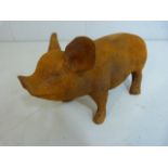 Cast iron figure of a pig