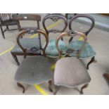 Harlequin set of four balloon back chairs and one other chair