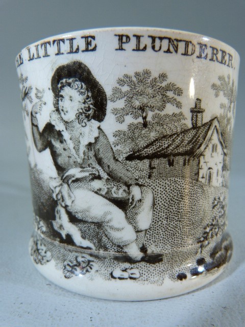 Early pearlware in Brown Transfer 'The litlle Plunderer' - Image 2 of 8