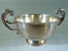 Hallmarked Silver Art Deco style bowl. Hallmarked for Chester Barker Brothers. Approx weight - 295.