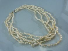 Five strand blister pearl necklace with 9ct Yellow Gold clasp.