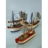 Model Pond Yachts - Three matching and one other smaller (4)